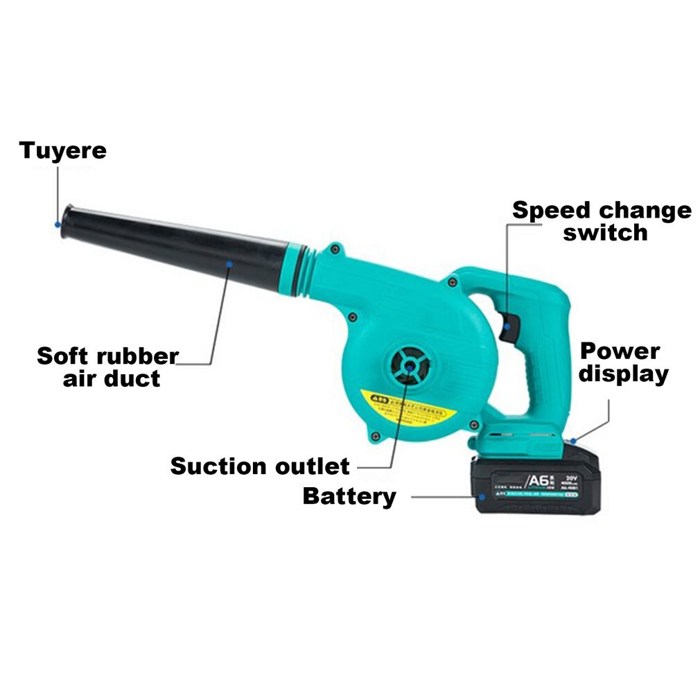 Portable Cordless Leaf Blower Sweeper Vacuum Cleaner Lithium Rechargeable High Power Electric Blower Household Dust Remover