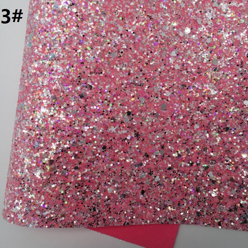 1pc 21 x 29cm dikke glitterleer met sterren en hartjes voor het maken van strikken accessoires leosyntheticodiy  t113: 3