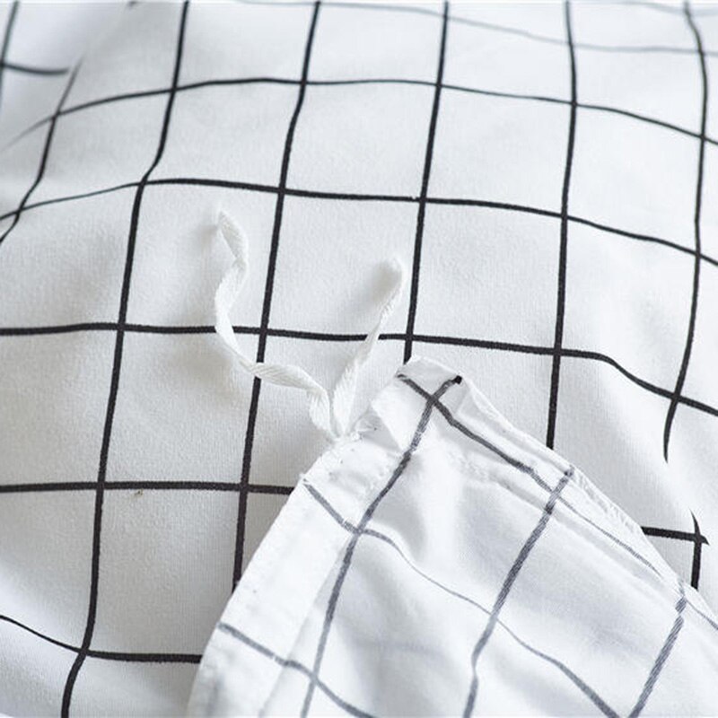 Luxe Polyester unieke Zwart wit strepen Ins Mode Plaid Zomer dekbedovertrek set US Koning/Koningin/Twin quilt moderne edredon