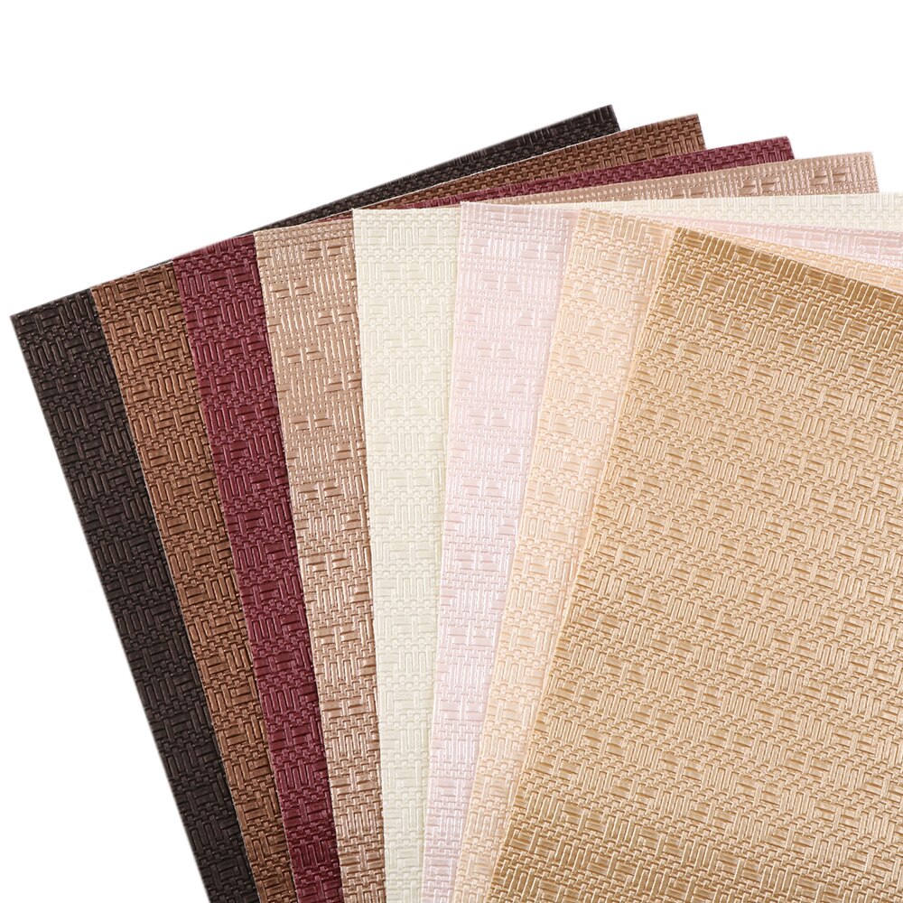 Hoja de piel sintética tejida, tejido de vinilo, artesanía de cuero sintético para fabricación de arcos de pendientes, 20x34cm, 1Yc10308