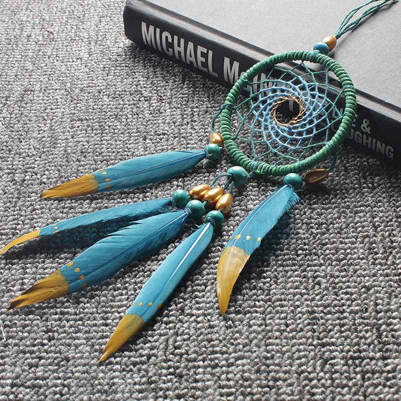 Dream Cather Original car hang decoration handmade small blue dream catcher car hang hanging decoration indoor women