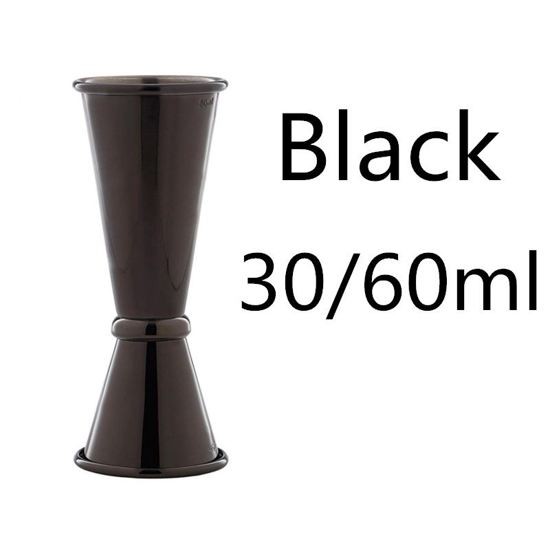 Rustfrit stål bar vin cocktail shaker jigger enkelt dobbelt shot drink mixer vin skænke måler kop bar værktøj 2 størrelse: 30 x 60ml sort