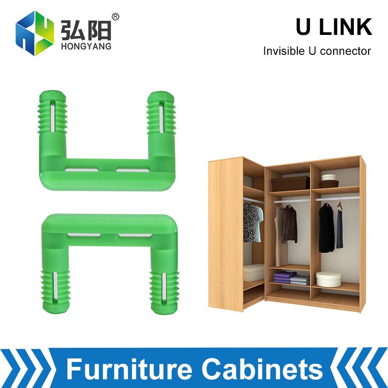 10Pc Onzichtbare U-Vormige Connector Verborgen Vaste Link Kast Closet Body Bevestiging Gesp Quick Installatie