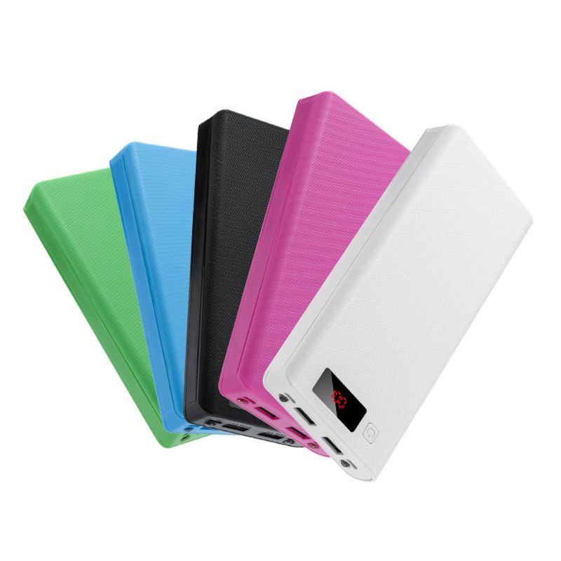 8x 18650 Batteries DIY Power Bank Box Holder Case Dual USB Charger LED Light G6DC