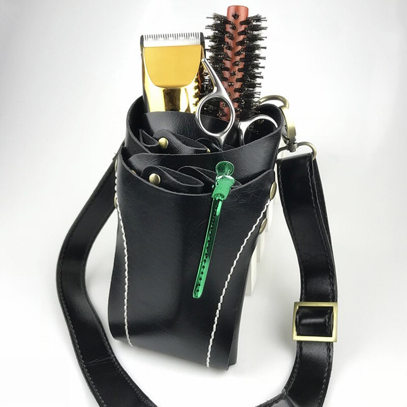 Barber Shears Holster Scissor Holder Pouch Hair Dressres Bag with Belt for Hairdressers, Salon Hair Stylist Barber: Black