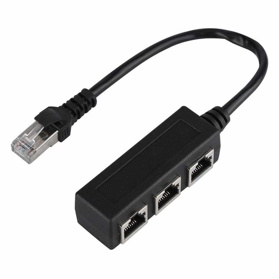 Ethernet RJ45 Connector Splitter Extension Cord Cable Adapter 1 Male To 3 Female Port Transfer Connecter Splitter