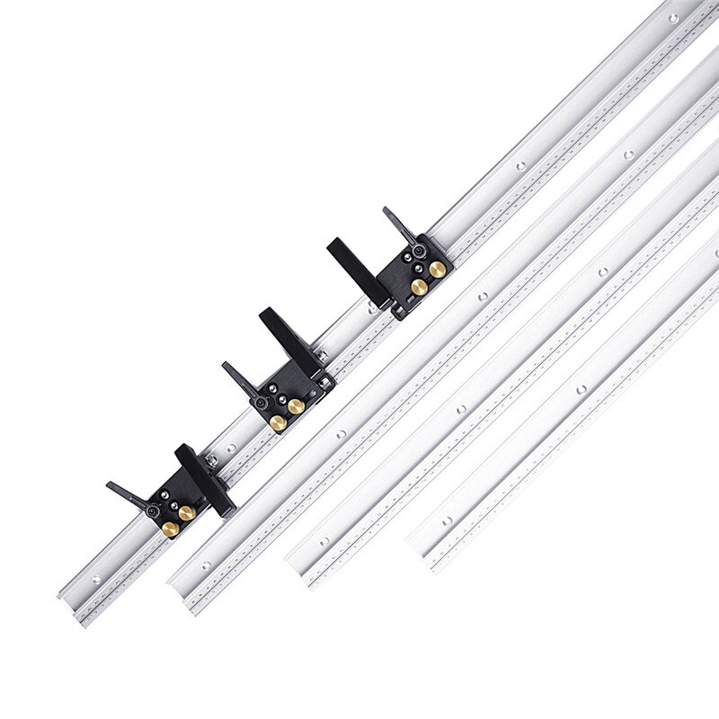 600/800/1000/1220mm Aluminum Alloy T-Track Woodworking T-slot Miter Track with Scale/Miter Track Stop Woodworking Tools