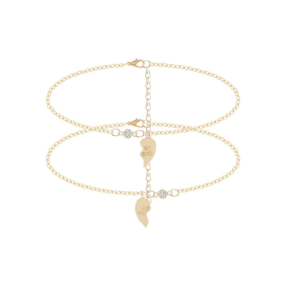 Charm 2 Stks/set Beste Vrienden Armbanden Voor Vrouwen Meisjes Leuke Gold Puzzel Hart Armbanden Vriendschap Voor Altijd Bff Sieraden