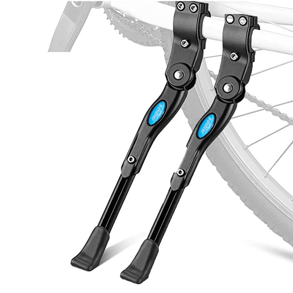 40# 2pc Adjustable Aluminum Alloy Mtb Road Bike Bicycle Side Kickstand Kick Stand Mountain Bike Support Bike Accessories: BK