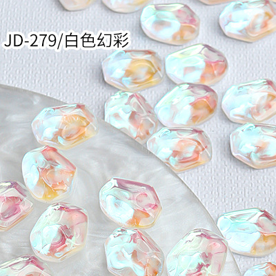 20 piezas brillo Aurora AB ondulación hielo cubo translúcido superficie irregular joya de cristal decoración de uñas diamantes de imitación dijes de manicura