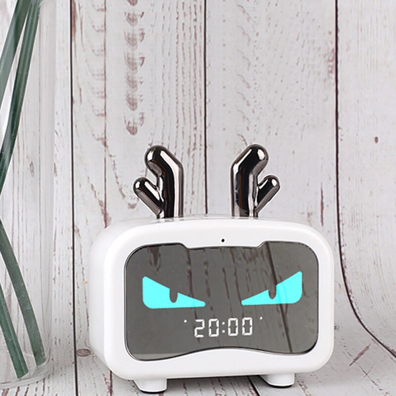 Bluetooth Speaker Alarm Clock Mini Wireless Radio Children Digital Home Decoration Snooze Led Display Usb Cable Table Clocks