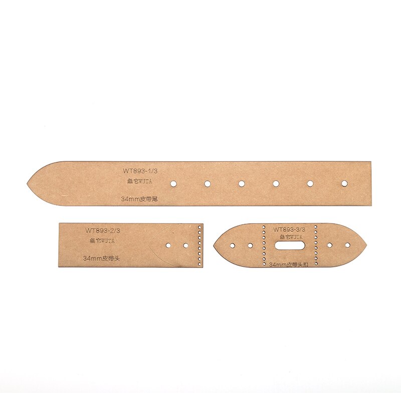 WUTA 893 Leather Belt Pattern Set Kraft Paper Templates Belt Buckle Head End Template Tools DIY Belt 29/34/39mm width Available: 34mm Width Template