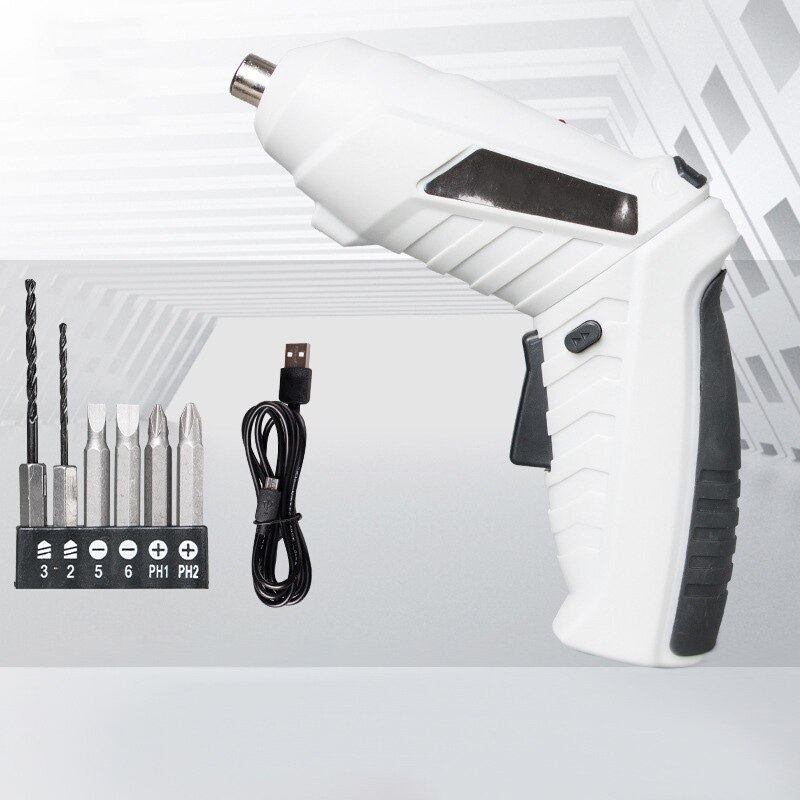 3.6V lithium-ion Battery Cordless Screwdriver Electric Drill Hole Electrical Screwdriver Hand Driver Wrench Power Tools: Grey 6pcs