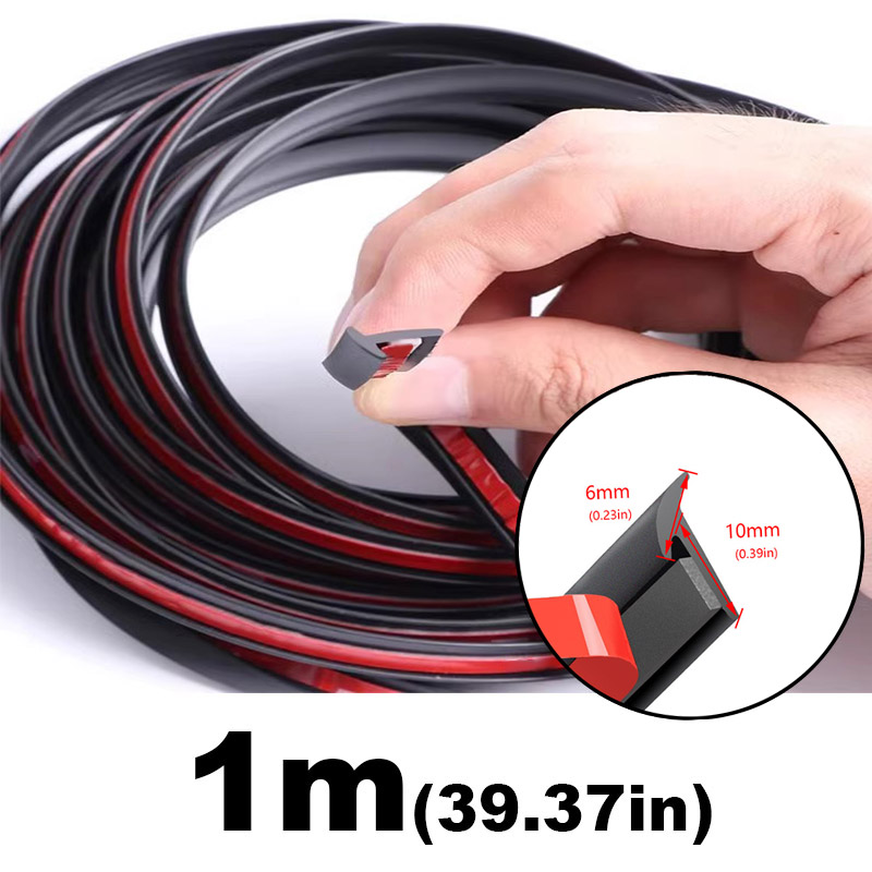 Universele Zelfklevende Auto Rubber Auto voor Spatbord Flare Schuine T-Type Afdichting Rand Kloof Strips Waterdichte Geluiddichte bescherming: Rood