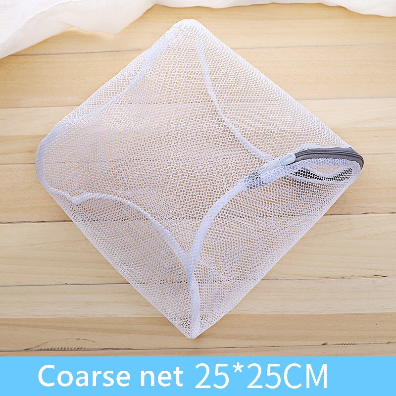 Effen kleur rits mesh waszak polyester wasnetzak voor ondergoed sokken wasmachine zak kleding bh zakken: Grof net 25 x 25cm