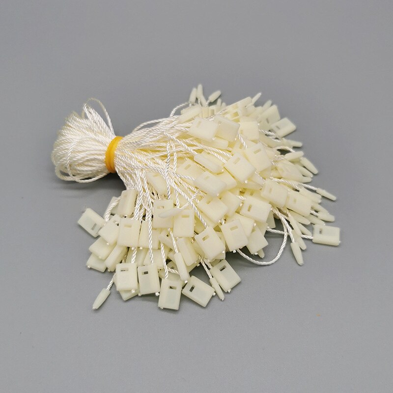 1000pcs Polyester Tag White Beige Black Hang Tag Rope Plastic String Snap Lock Pin Loop Tie Fasteners DIY Clothing Labels: B-4