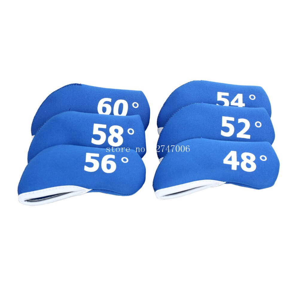 6pcs Wedge Cover Golf Wedge Head Covers Neoprene Cover 48,52,54,56,58,60 Degree