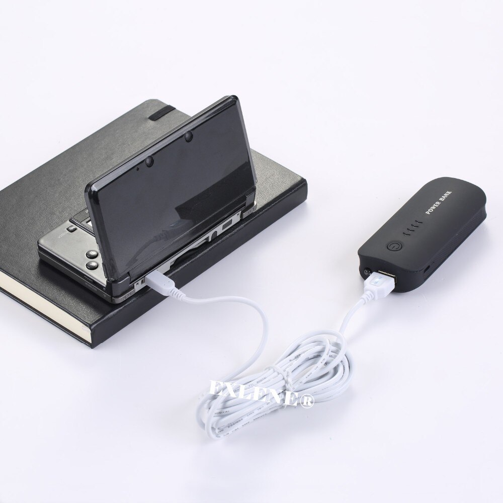 EXLENE 2pack 1.2m 3ds 2ds Charger Charging Cable Cord USB Data Cable for Nintendo 3DSXL 2DSLL 3DS 2DS black and white