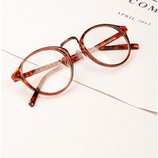Heren dames nerdbril heldere lens unisex retro bril brillen: Luipaard
