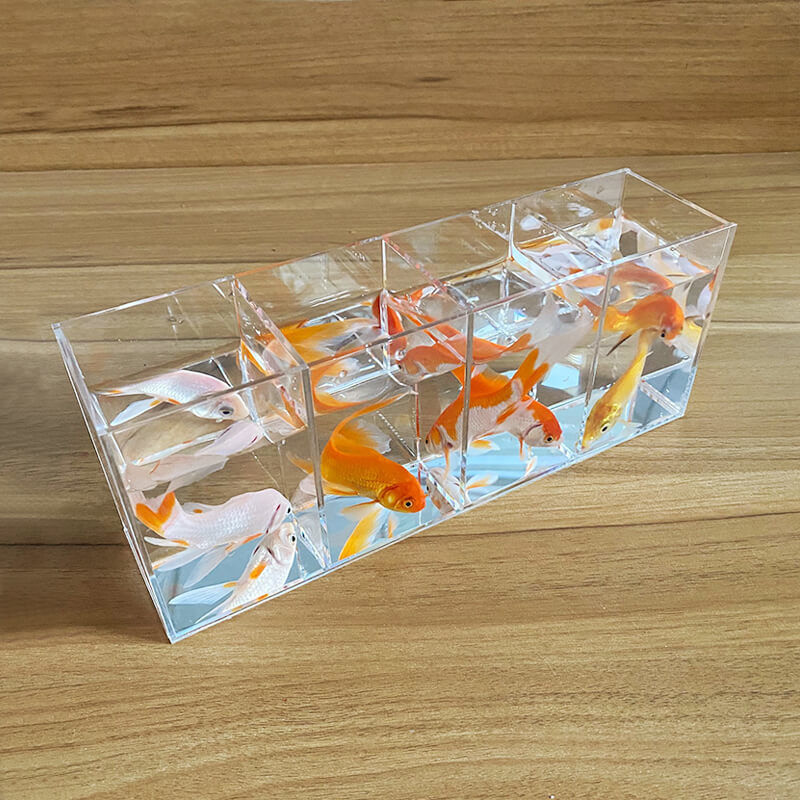 Estante de exhibición de acrílico para acuario, estantería de múltiples rejillas de escritorio para peces pequeños, aislamiento de tanque de tortugas, Paisaje en miniatura
