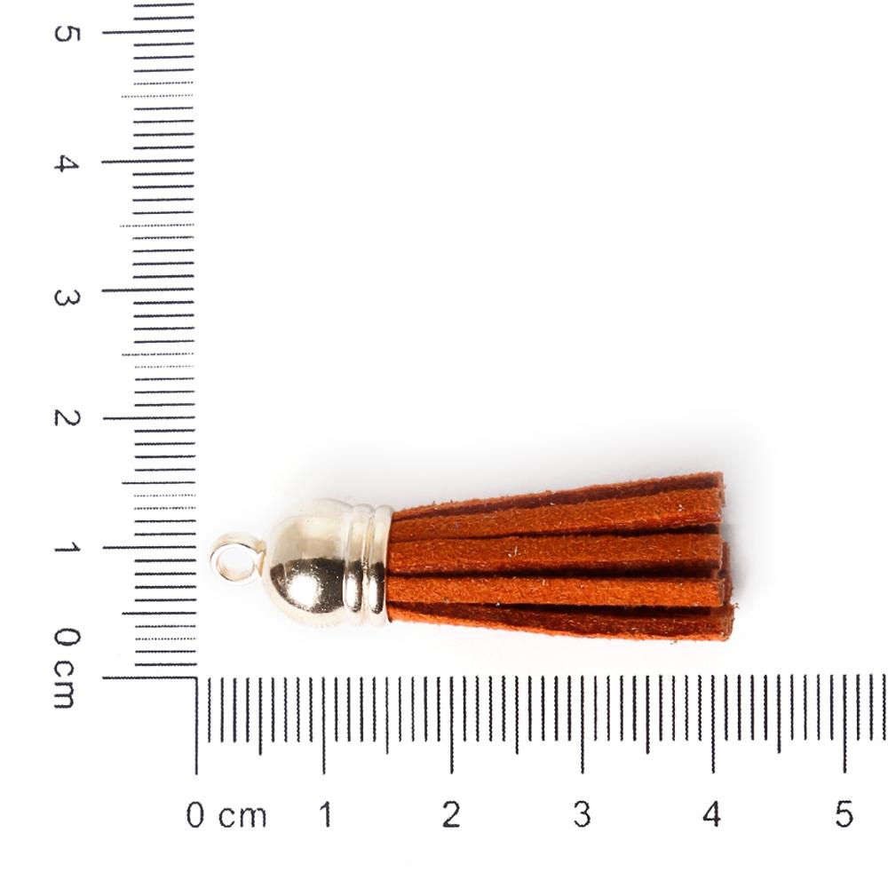 10 stuks vintage leren kwastjes, franje, spikes voor zelfgemaakte sleutelhangers, telefoon kwastjes, handgemaakte oorbellen, sieradenaccessoires: Bruin