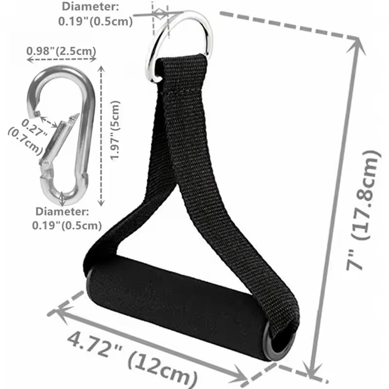 Faixas de resistência para academia, acessórios, alças, aderência antiderrapante, correias de nylon forte, fitness, máquina de cabo resistente, equipamento de treino