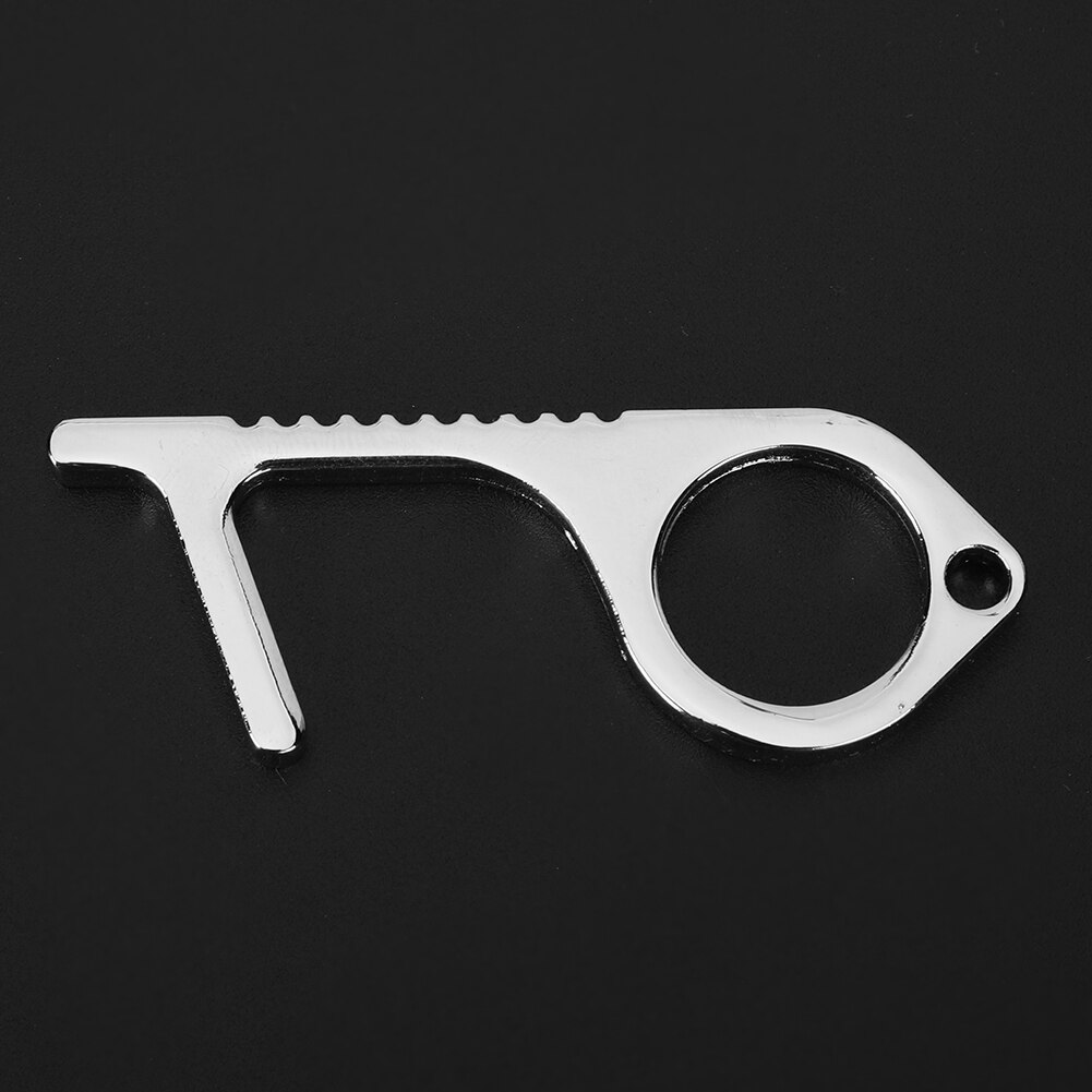 Door Automatic 3Pcs Zinc Alloy Silver Portable Non-Contact Door Opener Opening Tool for Door Elevator