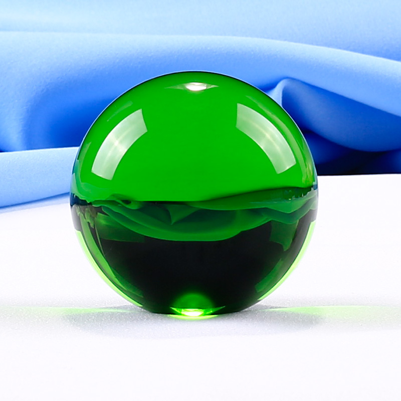 1 stuk 9 Kleur Crystal Ball Globe Diverse Glas Bal Bol Home Decoratie Feng Shui Ambachten Voor Woondecoratie: 3 cm / Green