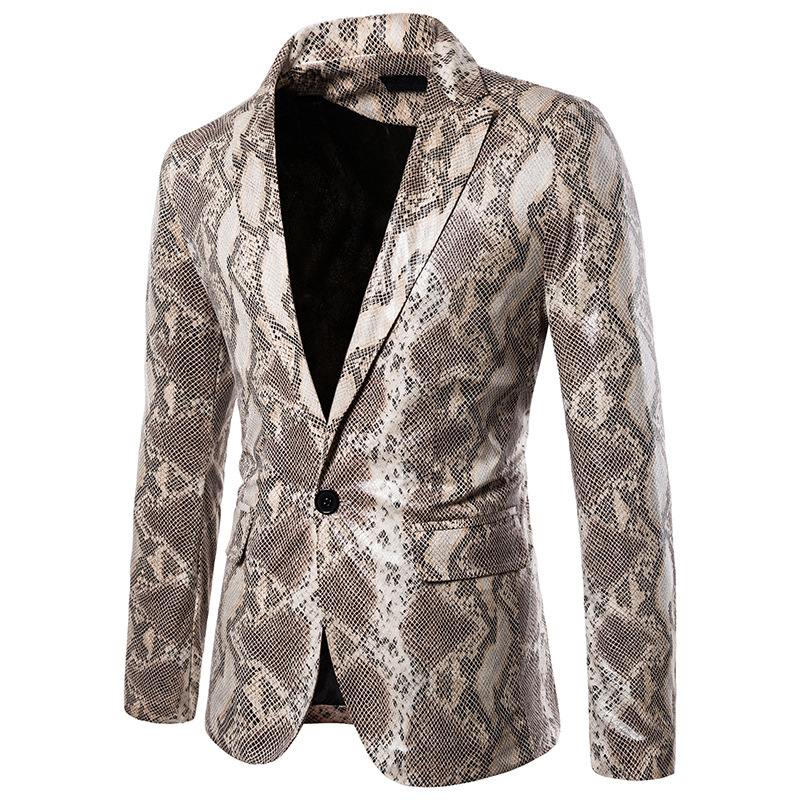 sexy Schlange aufbringen Männer Blazer Hässliche Druck Einer Geschmack Blazer Männer Nachtclub Festival Party Bühne Herren Anzug Jacke Blazer Masculino