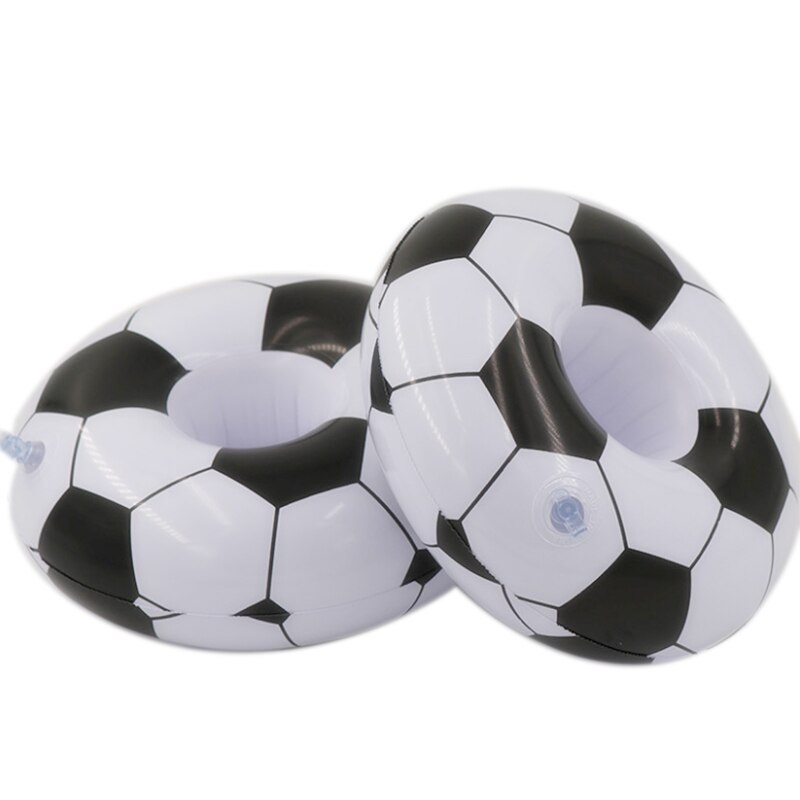 1 pieza de posavasos inflables de fútbol para piscina flotador posavasos de copa de bebida de cola para piscina de playa