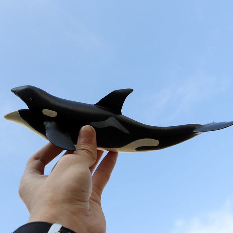 Large Killer Whale Grampus Orca Figure Miniature Sea Animal Model Simulation Marine Animal Fish Model Kids Toy Decor