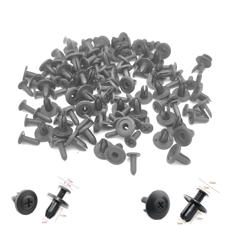 50 Stuks 6 Mm 8 Mm Auto Bumper Fastener 6 Mm Gat Klinknagel Retainer Push Motorkap Auto Portierbekleding panel Clip Fasteners Voor Toyota
