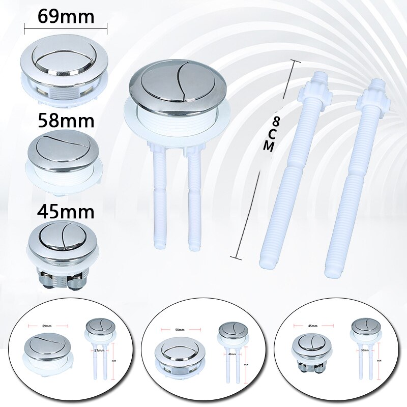 1PC Toilet Round Valve Push Button Universal Flush Toilet Button Seat Water Tank Toilet Cistern Flush Switch Bathroom Supplies