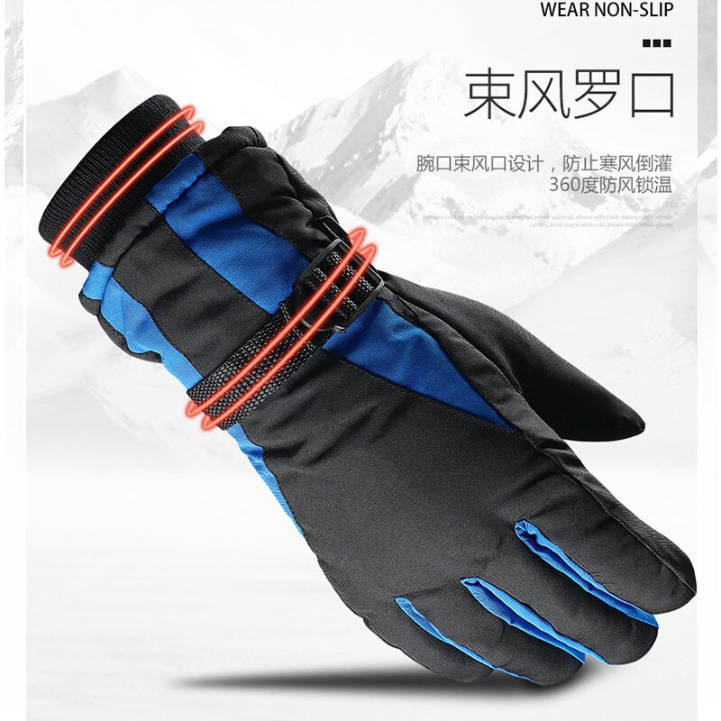 Guantes de esquí de invierno para hombre de Runature guantes de esquí de invierno para deportes al aire libre pantalla táctil impermeable antideslizante guantes de esquí