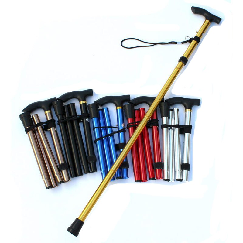 2Pcs/lot Folding Walking Stick Hiking Trekking Trail Ultralight Hiking Stick Trekking Poles Walking Cane 1Pair