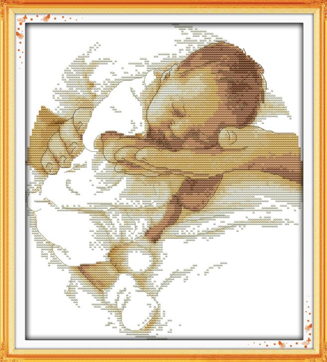 Handwerken DIY 14CT 11CT DMC kruissteek Sets Voor borduurpakketten Portret Telpatronen-Stikken Home Decoratie: R361 / 14CT counted product