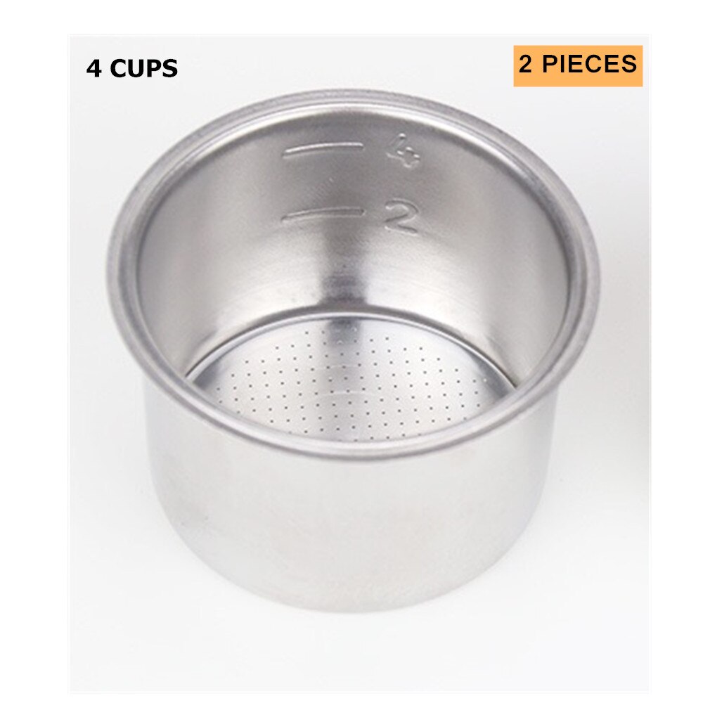 EC680/EC685 Bottomless Portafilter 51MM for Delonghi dedica machine Filter Replacement Filter Basket بورتافلتر ديلونجي Espresso: 4 cups x 2 pcs