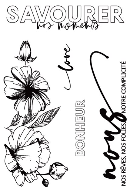 Fransk genomskinlig stämpel för scrapbooking transparent silikongummi gör-det-själv fotoalbumdekor  f131: Ljusgrå