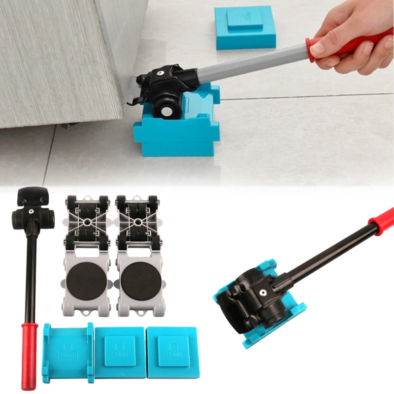 Mover objetos pesados de plástico portátil, móvil, , Kit de herramientas para Mover muebles pesados, 8 unids/set