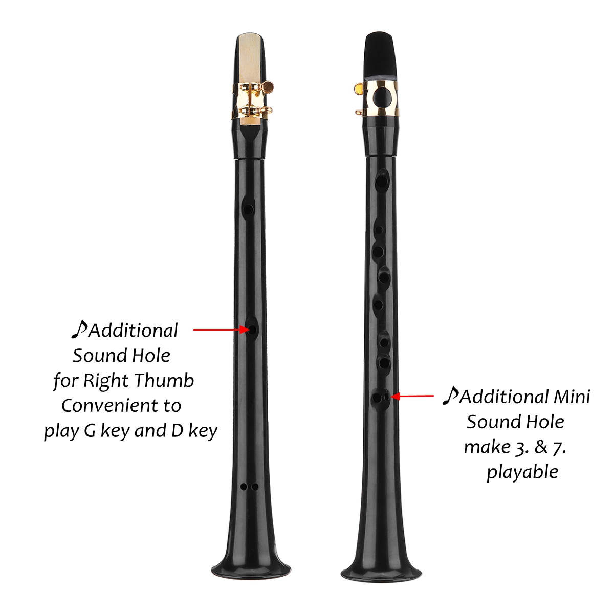 Black LittleSax Mini Sax Portable C Key Saxophone ABS Lightweight Sax Musical Instruments with Carrying Bag for Begginer