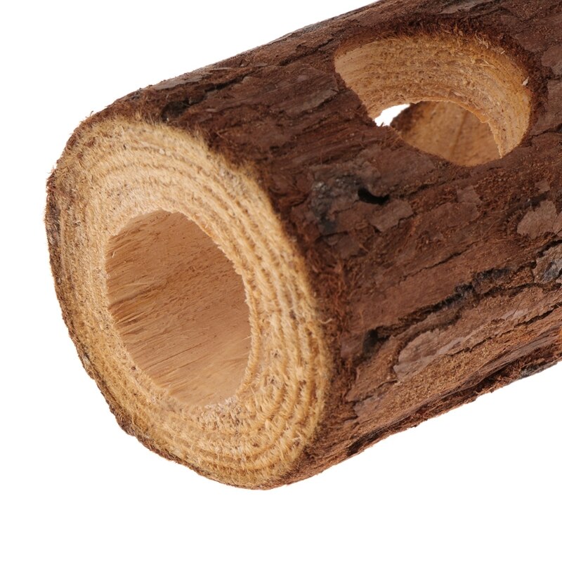 Túnel de madera Natural para hámster, juguetes para masticar para mascotas pequeñas, ardilla, Chinchilla, L4MB