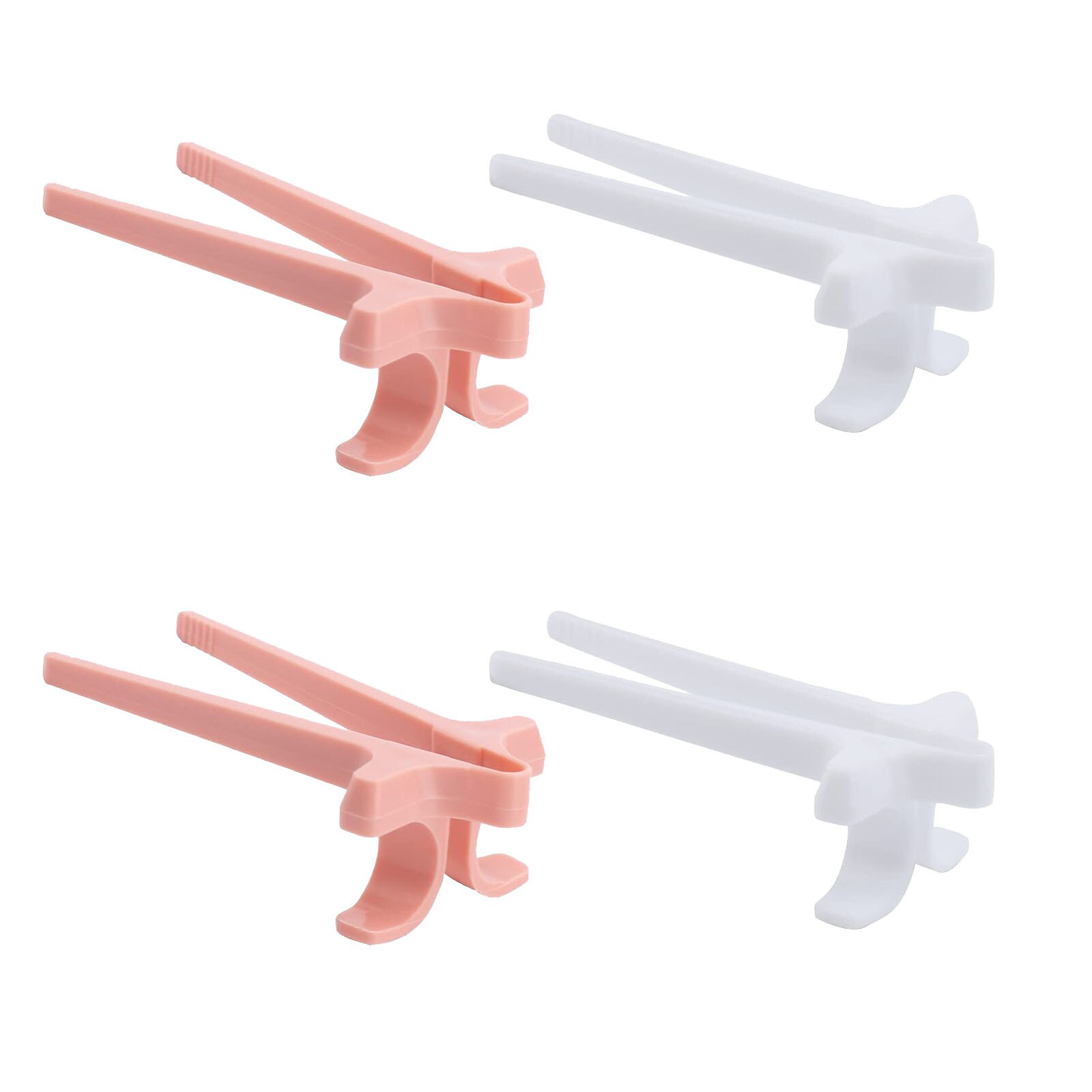 Palillos de dedo de 4 piezas para jugadores, pinzas para aperitivos, pinzas para dedos, creatividad, vajilla, herramienta de Clip, para jugadores: 2Pink2White
