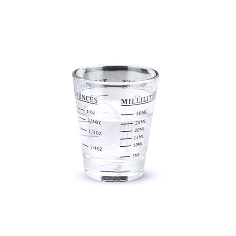 Shot Glasses Measuring Cup Round Liquid Heavy Glass Espresso Shot Glass Measured Cups Liquid Heavy Glass for Baristas: 30ML