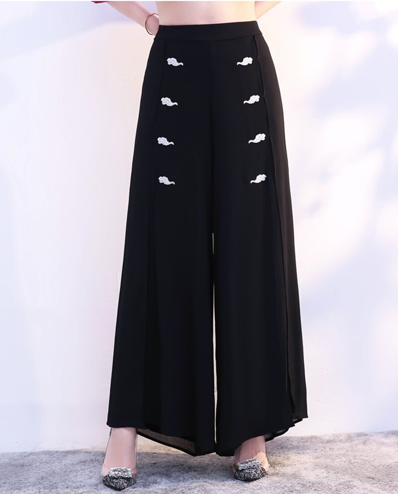 Korean Style Streetwear White Cargo Pants Women Hippie Oversized Pockets Black Jogging Loose Wide Leg Pants for Female Y2K-Black,M