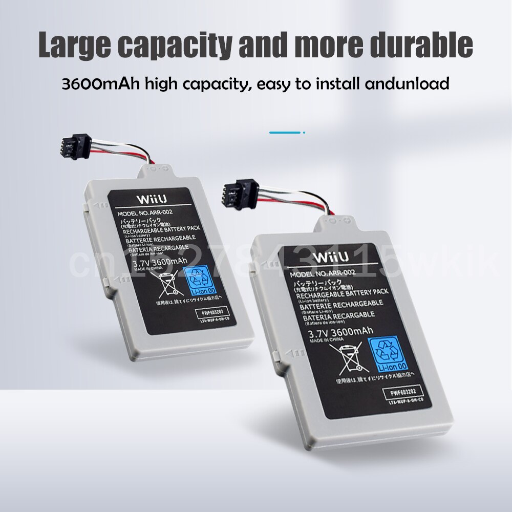 Paquete de batería recargable para Nintendo Wii U, 3,7 V, 3600mAh, ARR-002, controlador de mando, batería de repuesto con paquete de herramientas