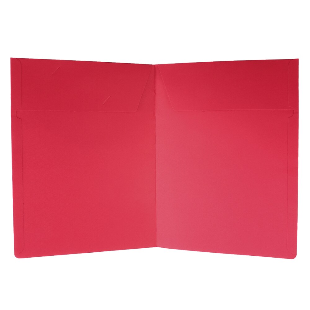12Pcs A4 2Pockets Kraft Paper File Folder Brown Holder Document Folder Office Project File Presentation Folder (Red)