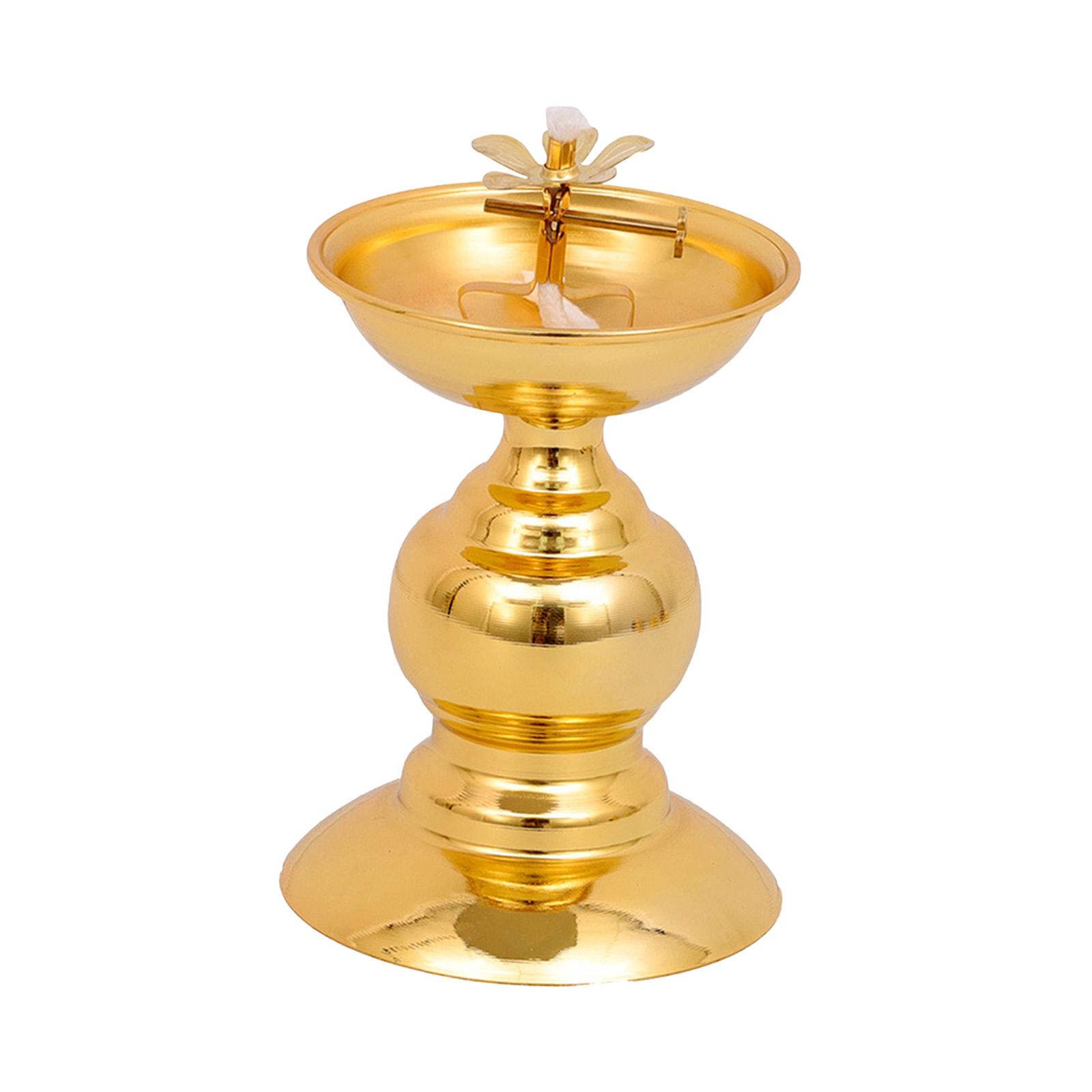 Ghee Lampenfassung, Öllampenschale, dimmbar, buddhistische Legierung, Butterlampenfassung für Wohnzimmer, Zuhause, Desktop, Dekoration, Ornament: YELLOW