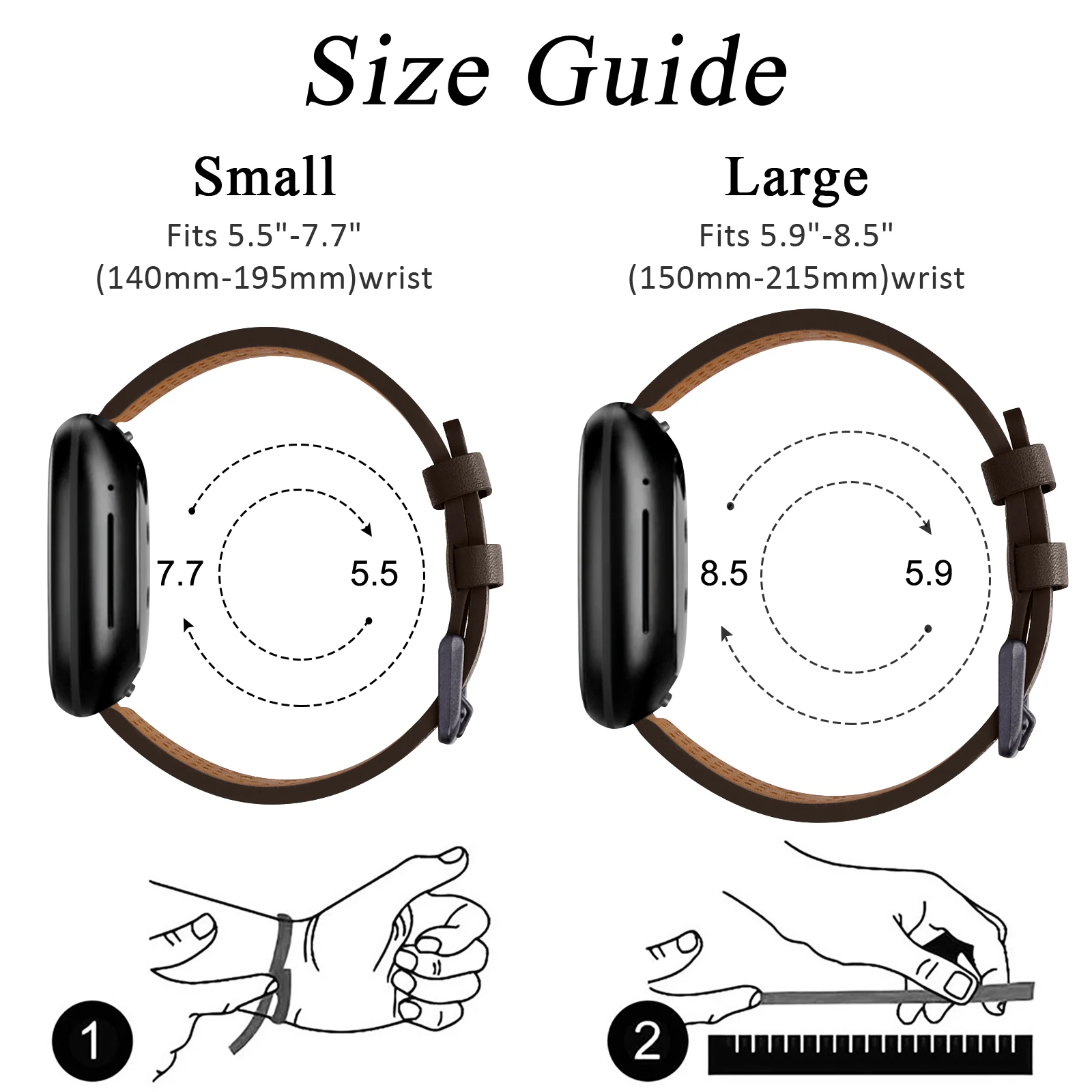 Correa de cuero transpirable de lujo para Fitbit Versa 3 Sense, pulsera de repuesto para reloj inteligente Fitbit Sense