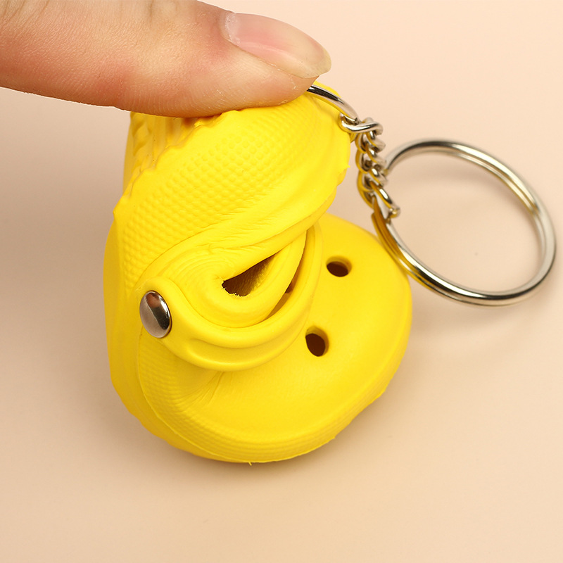 3D Silikon Slipper Sandale Schlüsselanhänger EVA Mini See Hausschuhe Schlüsselanhänger für Frauen Männer DIY Rucksack Dekoration