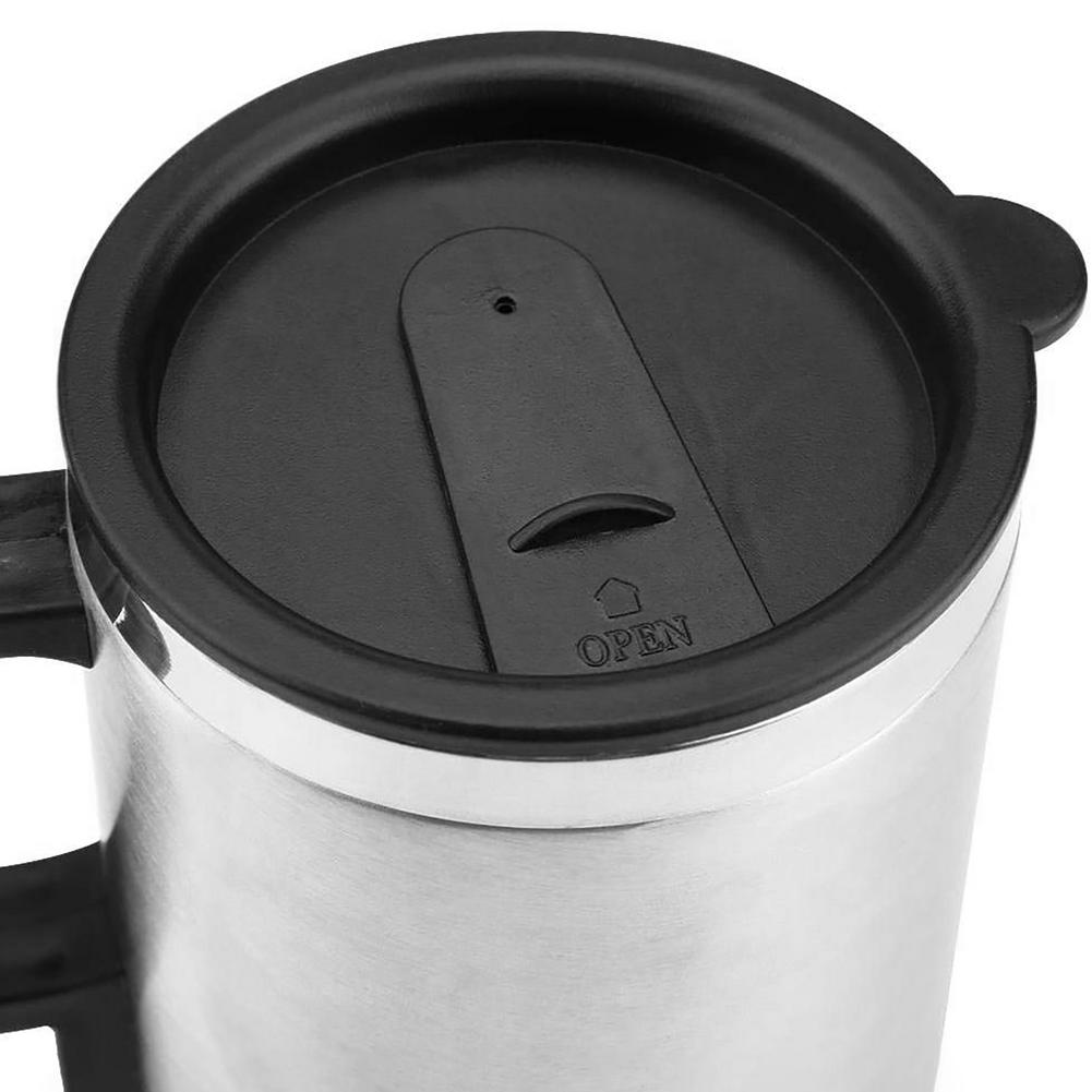 DC 12V 450ml Car Heating Cup Stainless Steel Liner Warmer Tumbler Electric Heated Coffee Tea Milk Bottle